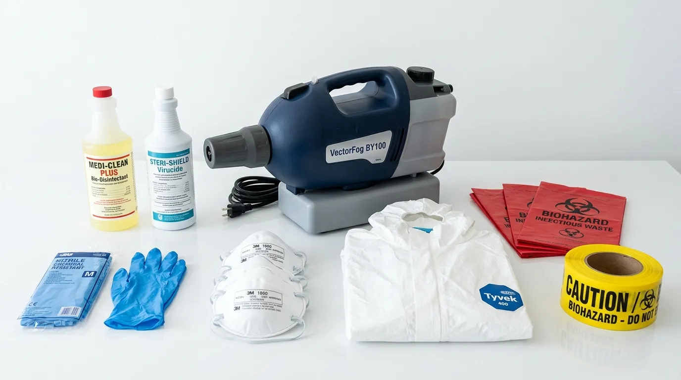 Professional biohazard remediation crew working in Half Moon Bay